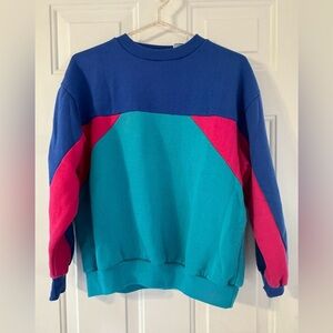 Vintage 80s/90s Action Sport Colorblock Sweatshirt Size Large